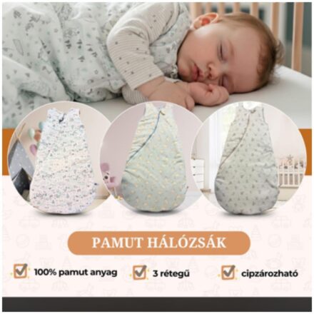 Hálózsák pamut 3 rétegű 56-86 méretig