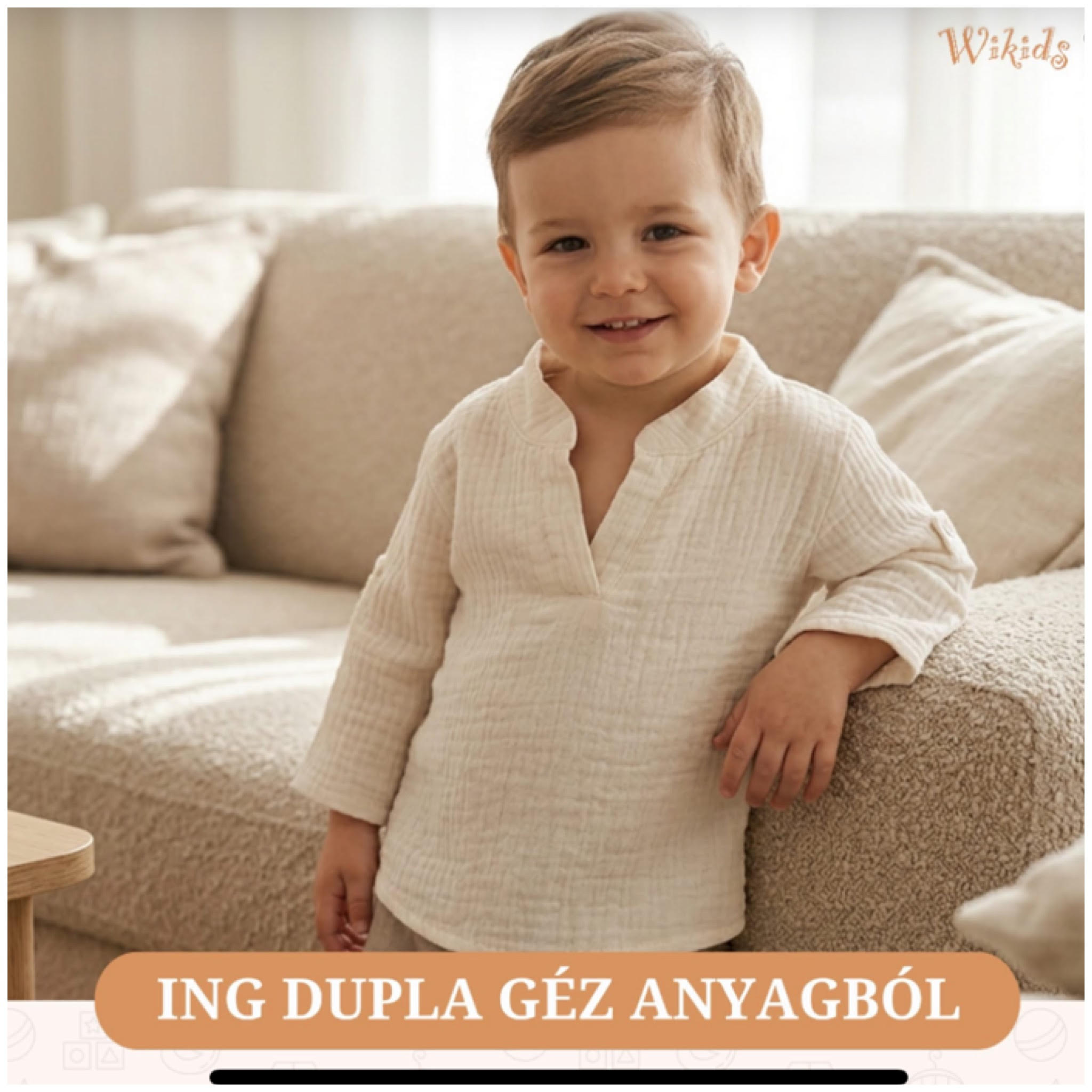 Ing dupla géz anyagból 62-92 méretben