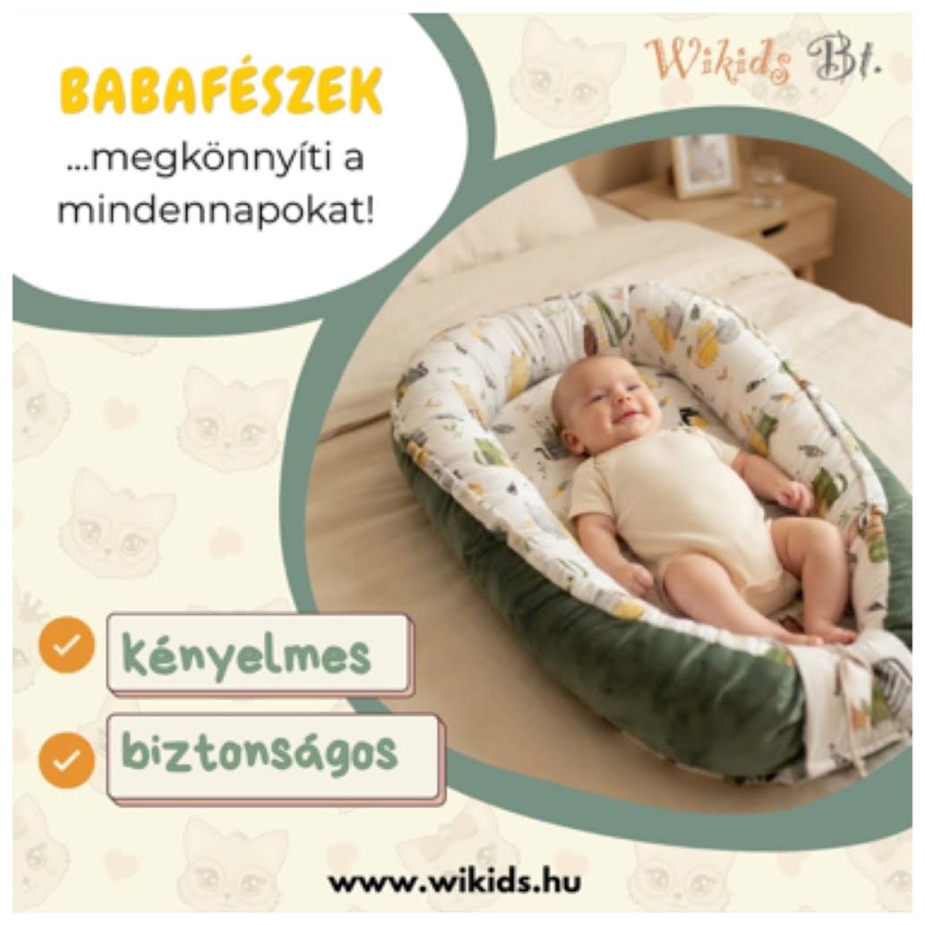 Babafészek cicás okker/olív zöld vászon/wellvet